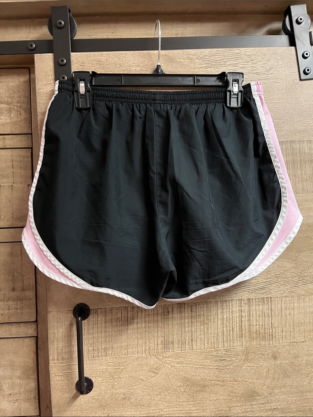 Nike Black with Pink Accent Women's Athletic Shorts - Picture 2 of 2